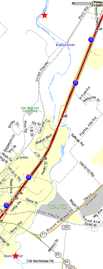 Blanco River - 5 Mile Dam to Old Martindale Road